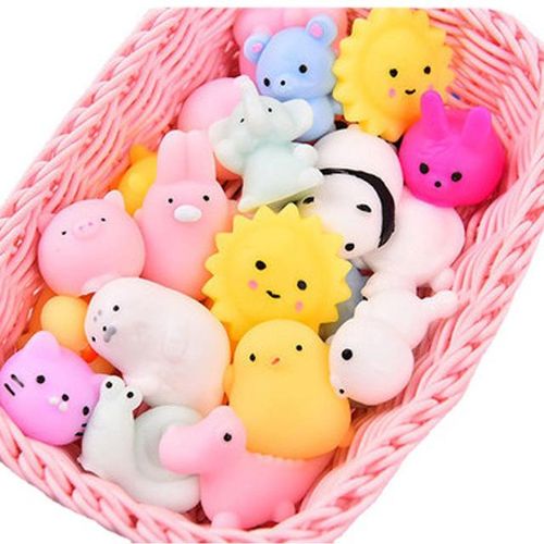 100PC Mini Squishy Toys Mochi Squishies Bulk Kawaii Animals Fruits Squishy Stress Relief Squeeze Fidget Toy For Kids Boys