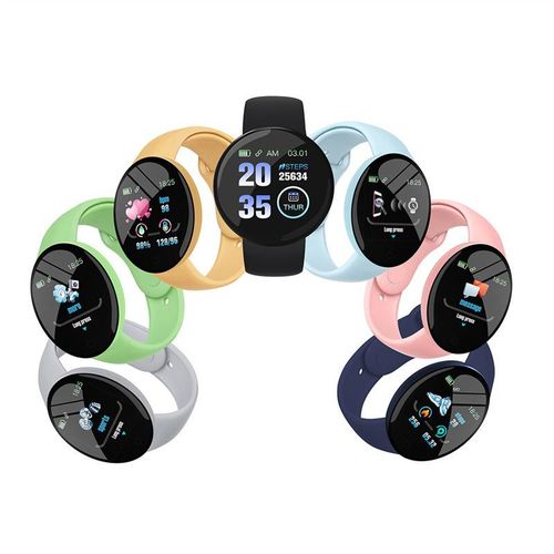 round smar bracele D18S Macaron color screen sep couning sleep monioring hear rae and