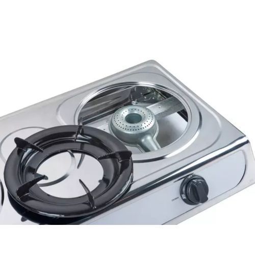 Global Star GS-S206ZB Double Burner Gas Stove Stainless Steel - White