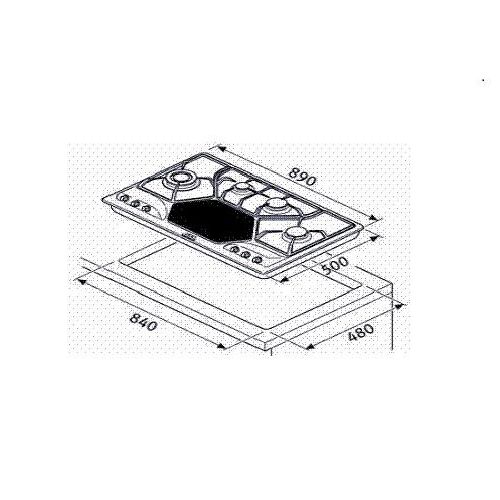 Ariston Built in Gas / Electric Hob 90cms PH941MSTBGH- Silver/Black (01 Year Warranty)