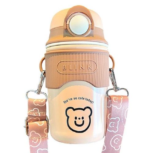 480ml Cartoon Warm Stainless Steel 304 Coffee Thermos Mug Leak-Proof Non-Slip Car Vacuum Flask Travel Thermal Cup Water Bottle