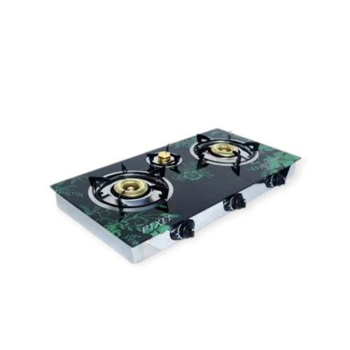 Pixel Triple Burner Gas Stove With Automatic Ignition - Black