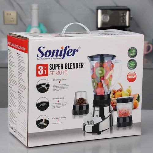 3 In 1 Blender For Making Juice With Mill Grinder With Sharp Blades And Copper Motor-Multicolour