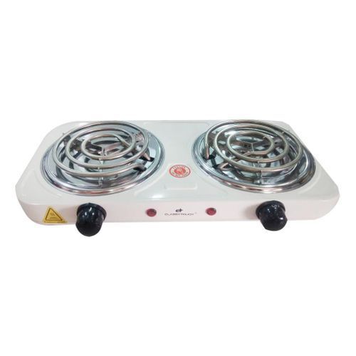 Quality Electric Hotplate With Two Coils-White