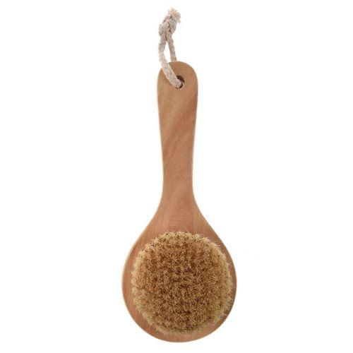 Longhandled Bristle Detox Wooden Handle Body Brush Skin Bru