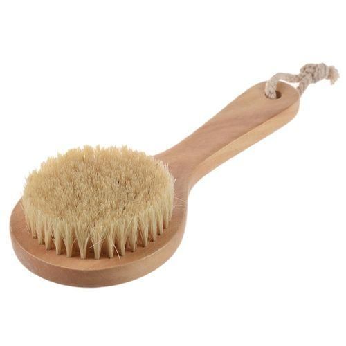 Longhandled Bristle Detox Wooden Handle Body Brush Skin Bru