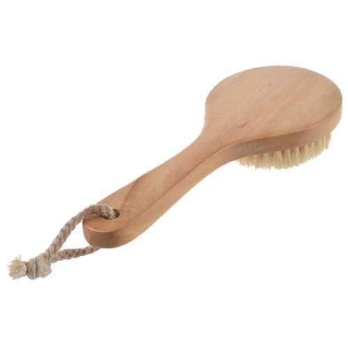 Longhandled Bristle Detox Wooden Handle Body Brush Skin Bru