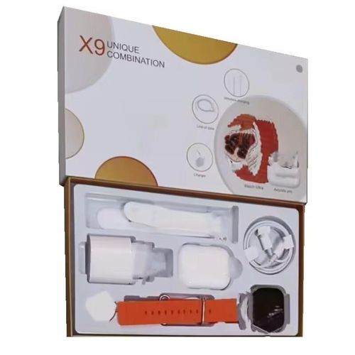 X9 ultra smart Bluetooth calling watch band earphone charging cable charging plug double buckle six-piece set combination