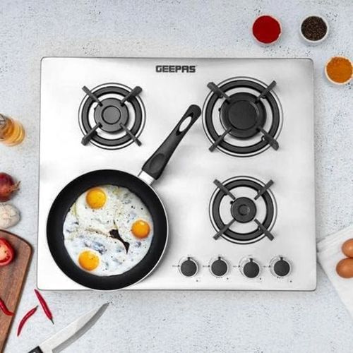 Sleek 2-in-1 Stainless Steel Built-in Gas Hob  Cookware-Silver