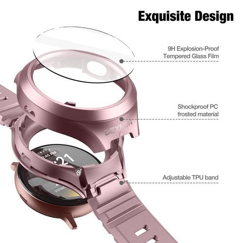 Sturdy Grade Shockproof Case Strap For Watch Active 2 Strap44mm Ladies Men Built-In Screen Protector Strap Case
