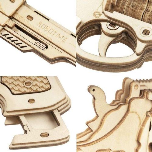 rokr 3D Wooden Puzzle Rubber Band Multi-Player Game TERMINATOR M870 Mechanical for Children Kids Boys
