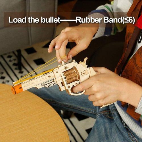 rokr 3D Wooden Puzzle Rubber Band Multi-Player Game TERMINATOR M870 Mechanical for Children Kids Boys