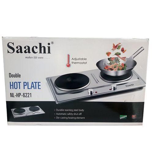 Saachi Good Quality Stainless Steel Electric  Hot Plate With Two Burners-Silver