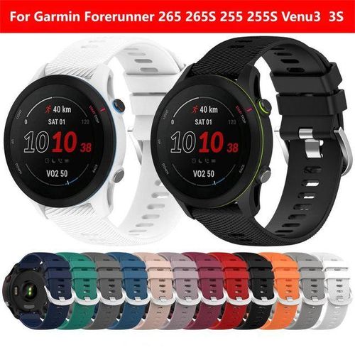 18 22mm Silicone Band Strap For Garmin Forerunner 265 265s 255 255s 245 645 Venu 2 Sq2 Plus Vivoactive 4 3 Samrt Watch Bracelet