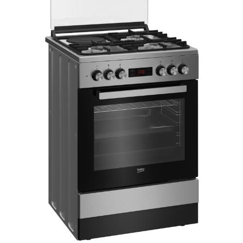 Beko Freestanding Oven Cooker FSM63330DXDSL, 2 Gas Burners, 1 Wok Burner + 1 Electric Hot Plate Multi-Functional - 60 Cm