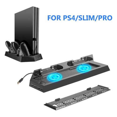 for PS4/ /Pro Dual Conttoller Charger for PS4 Console Vertical Stand Charging Dock Station With Cooling Fan For 4