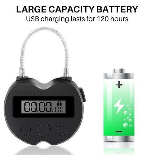 915 Generation Smart Time Lock LCD Display Time Lock Multifunction Travel Electronic Timer Waterproof USB Rechargeable Temporary Timer Padlock