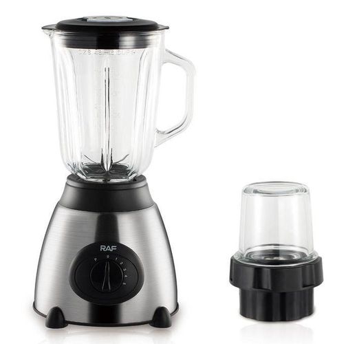 Hoffmans 1.5L Juice Blender 2 In 1 Glass With Ice Krusher - Silver