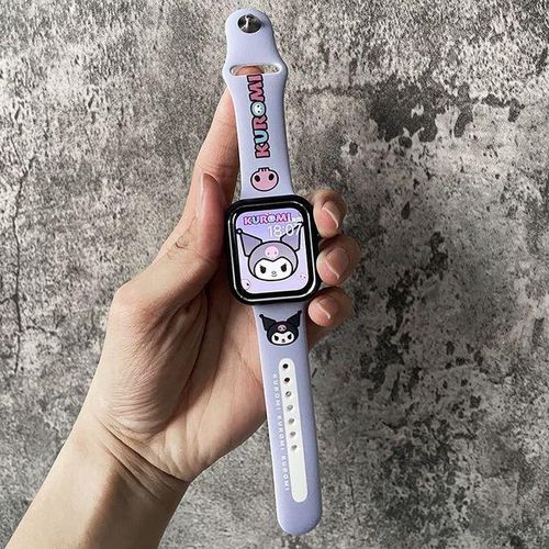 Kawaii Kuromi Silicone Strap For Watch 40mm 44mm 41mm 45mm For Iwatch 4/5/6/se/7/8 Ultra Band Belt Bracelet Iwatch Series