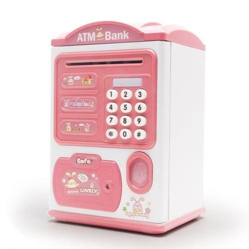 Kids Piggy Bank For Girls Electronic Real Money Safe Bank For Kids Password Mini ATM Machine Cash Coin Money Safe Saving Box