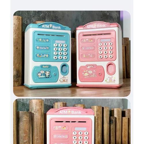 Kids Piggy Bank For Girls Electronic Real Money Safe Bank For Kids Password Mini ATM Machine Cash Coin Money Safe Saving Box