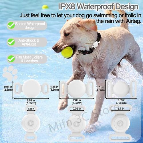 2 Pack Ipx8 Waterproof Case For Airtag Dog Collar Bracket Hidden Air Label Protect Cover Liquid Silicone For Air Tag Case