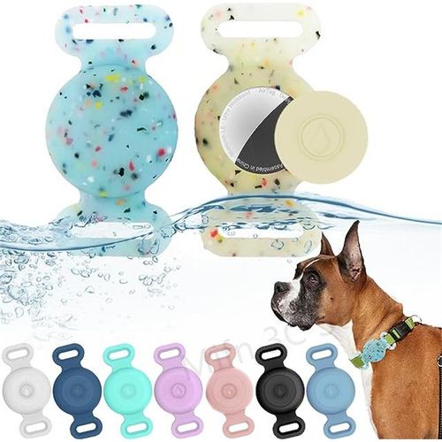 2 Pack Ipx8 Waterproof Case For Airtag Dog Collar Bracket Hidden Air Label Protect Cover Liquid Silicone For Air Tag Case