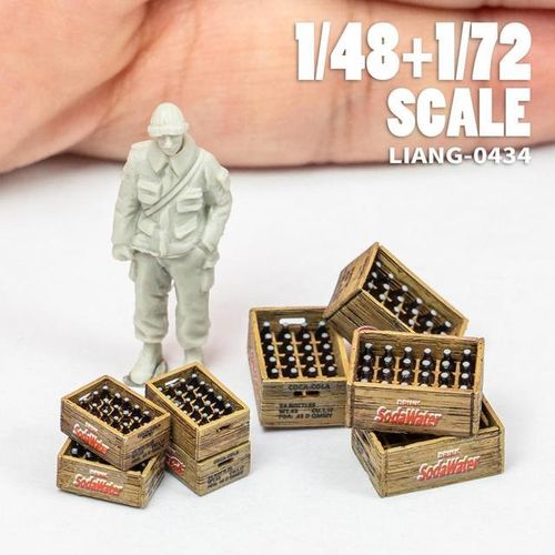 LIANG Model 0433/4 3D-Print Model Soda Bottle Crates WWII For 1/35 1/48 1/72 Scale Model Building Kits Scenes