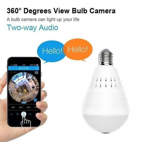 WiFi Wireless Panoramic Fisheye LED Light Bulb Light Spy Camera