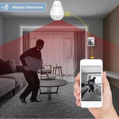WiFi Wireless Panoramic Fisheye LED Light Bulb Light Spy Camera
