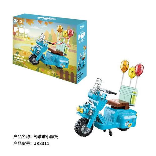 JAKI City beach scooter mimi small particle assembly model educational building blocks for men and women toys