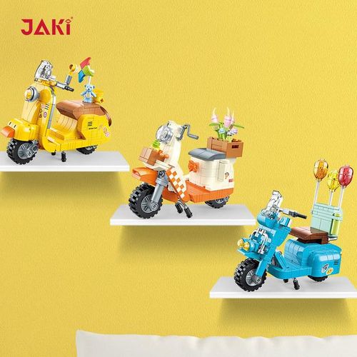 JAKI City beach scooter mimi small particle assembly model educational building blocks for men and women toys