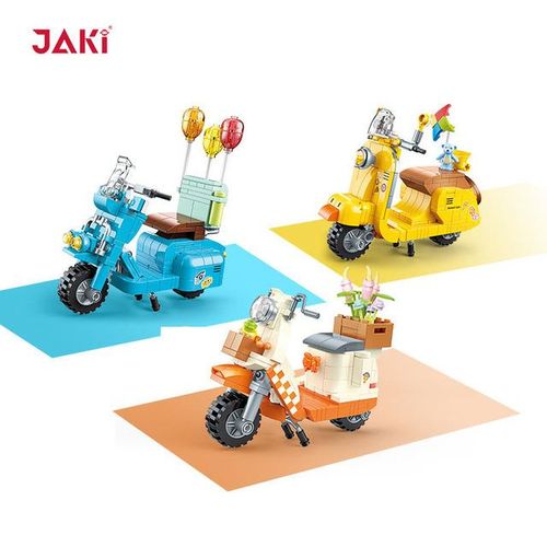 JAKI City beach scooter mimi small particle assembly model educational building blocks for men and women toys