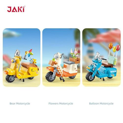 JAKI City beach scooter mimi small particle assembly model educational building blocks for men and women toys