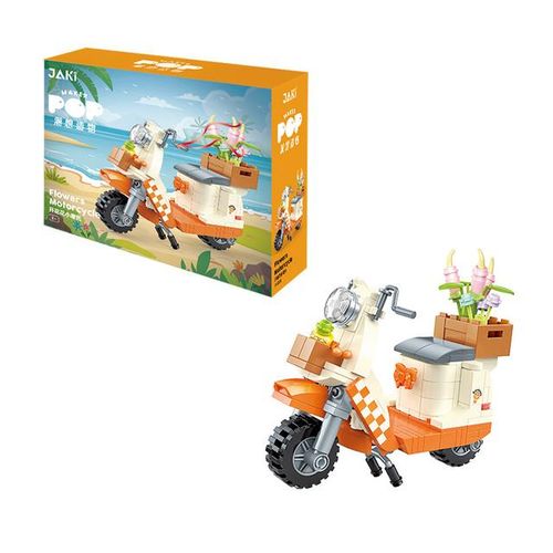 JAKI City beach scooter mimi small particle assembly model educational building blocks for men and women toys