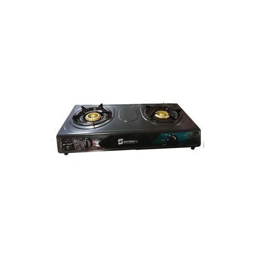 Sayonapps Countertop Double Gas Burner Cooker With Automatic Ignition - Black