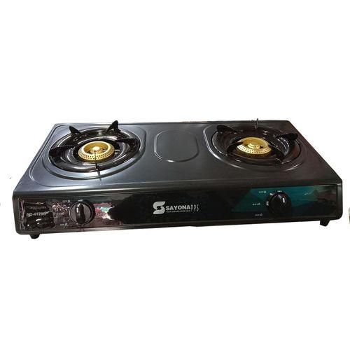 Sayonapps Countertop Double Gas Burner Cooker With Automatic Ignition - Black