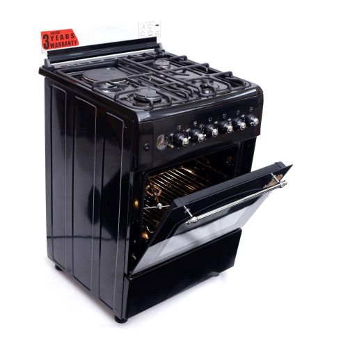 Blueflame Rustic Cooker T6031ERF-B 60 * 60 cm 3 Gas and 1 Hot Plate – Black – (3YR WRNTY)