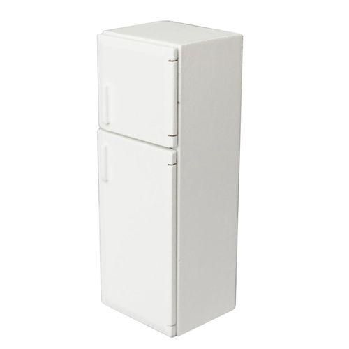 112 Dollhouse Miniature Wooden Double Door Refrigerator Sim
