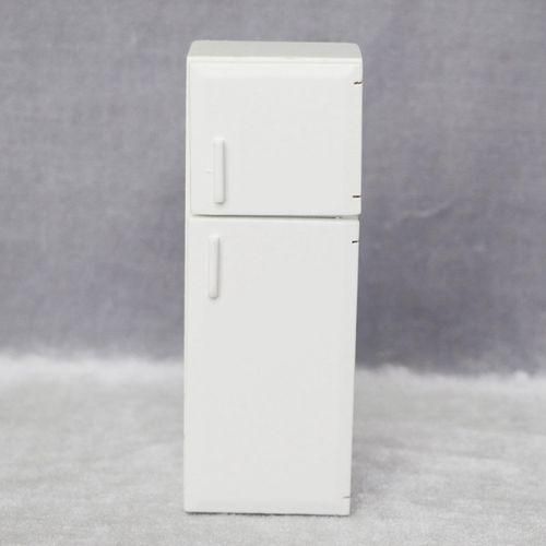 112 Dollhouse Miniature Wooden Double Door Refrigerator Sim