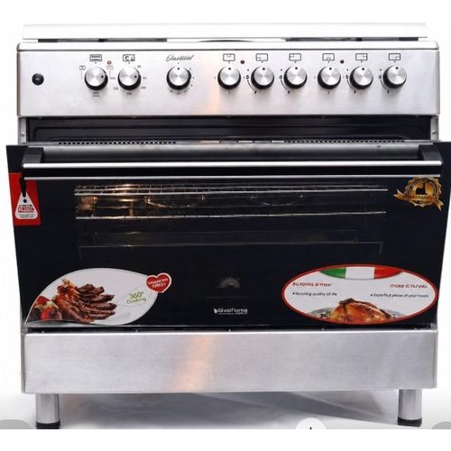 Blueflame ET9042ERF 90cm*60cm Diamond Cooker 4 Gas Burners and 2 Electric Burners - Stainless steel &ndash; (3YR WRNTY)