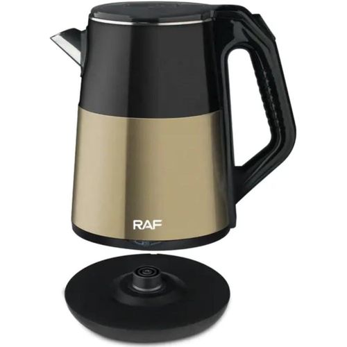 RAF 2.5L Electric Stainless Steel Cordless Kettle Double Layer Tea Kettle with Scaled Window Water Kettle And360 Degree Rotating Base