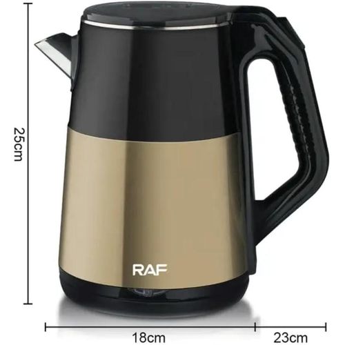 RAF 2.5L Electric Stainless Steel Cordless Kettle Double Layer Tea Kettle with Scaled Window Water Kettle And360 Degree Rotating Base