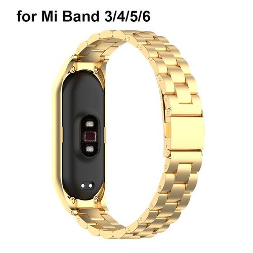 Pulsera De Metal Dorado De Acero Inoxidable Para Mi Band 6 Y 5 Accesorios De Pulsera Correa Para Mi Band 5 Hombre Y Mujer