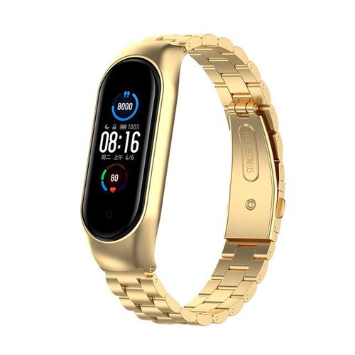 Pulsera De Metal Dorado De Acero Inoxidable Para Mi Band 6 Y 5 Accesorios De Pulsera Correa Para Mi Band 5 Hombre Y Mujer