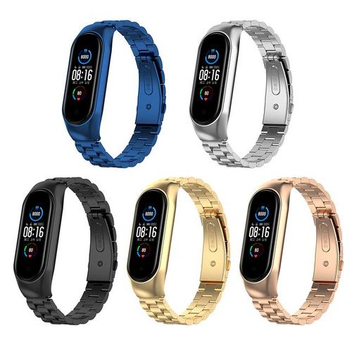 Pulsera De Metal Dorado De Acero Inoxidable Para Mi Band 6 Y 5 Accesorios De Pulsera Correa Para Mi Band 5 Hombre Y Mujer