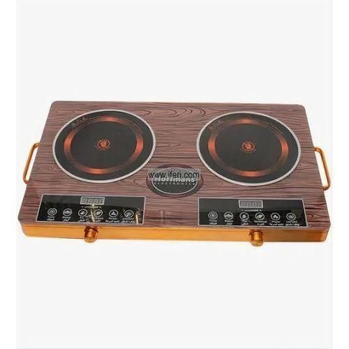 Hoffmans Double Infrared Cooker Hotplate- Effortless Cooking- Fast Cooking- Brown