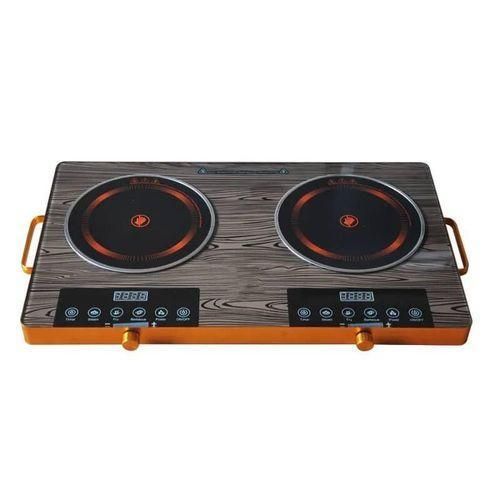 Hoffmans Double Infrared Cooker Hotplate- Effortless Cooking- Fast Cooking- Brown