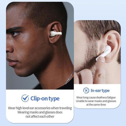 Bone Conduction Headphones Ear Clip Bone Conduction Headphones Waterproof Open-Ear Blue Tooth Headphones Wireless Headphones
