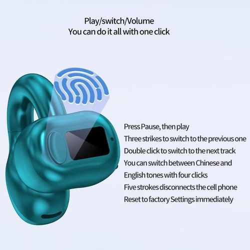 Bone Conduction Headphones Ear Clip Bone Conduction Headphones Waterproof Open-Ear Blue Tooth Headphones Wireless Headphones